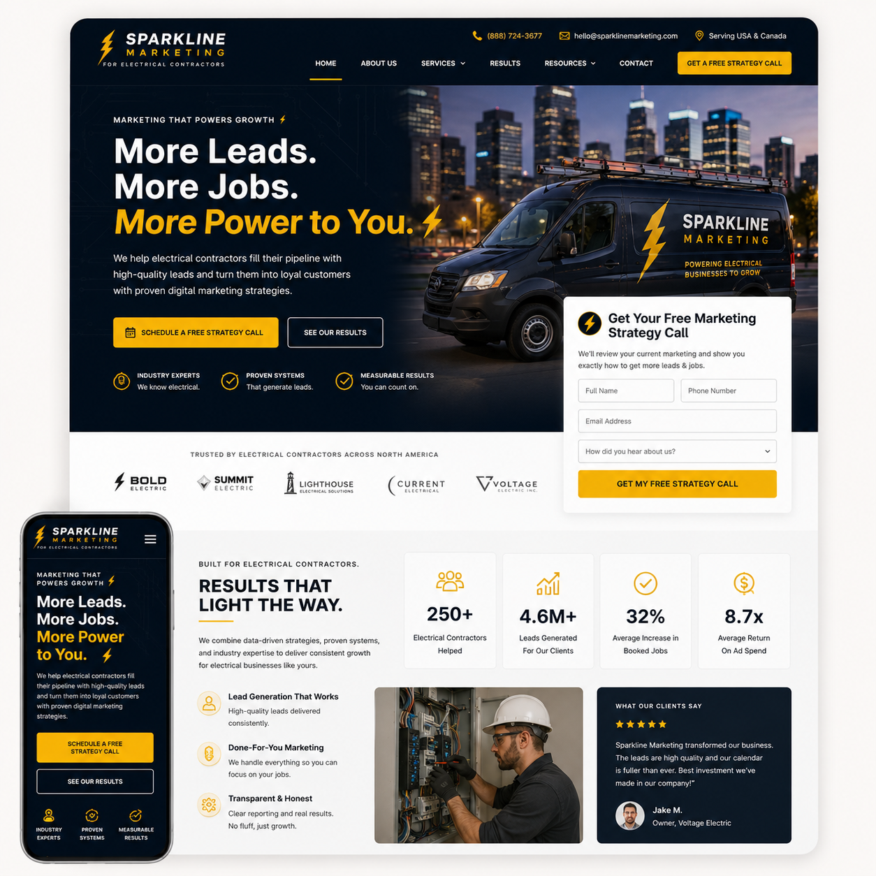 electrical company website design 2