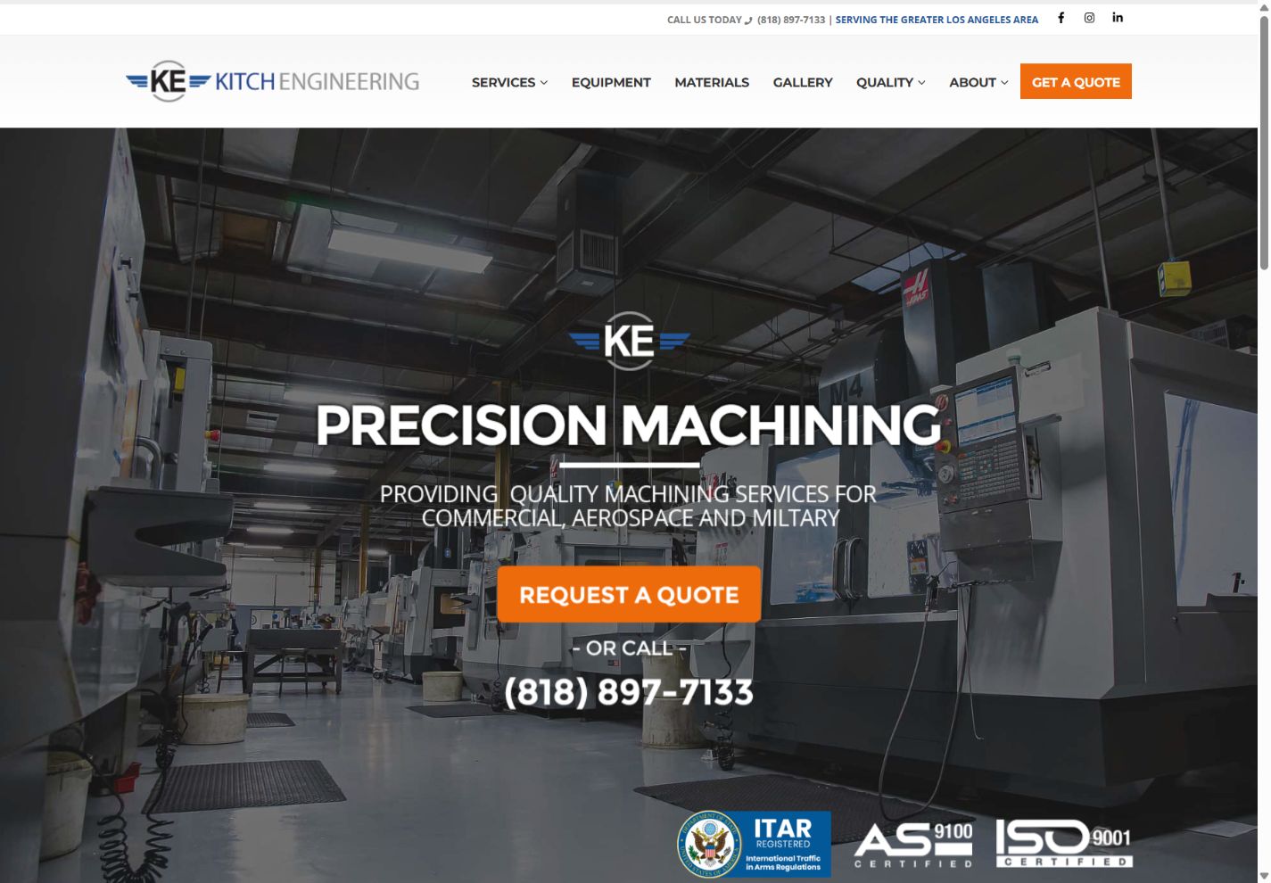 kitchengineering.com desktop website preview